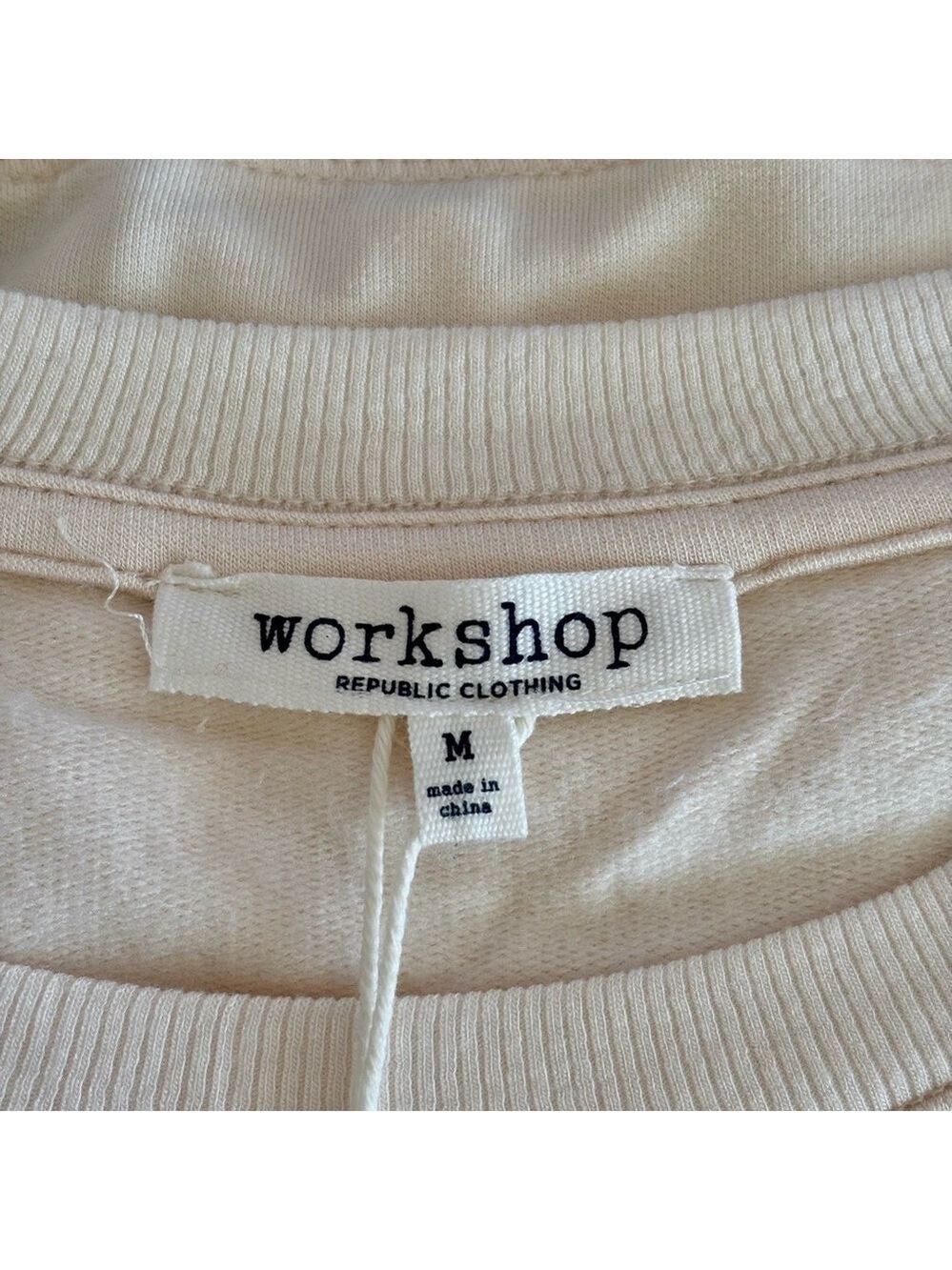 NWT Workshop Cream Sweatshirt - Super Soft, Size M, Cozy Chic! - Picture 10 of 12